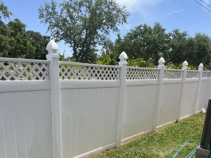 The same lattice fence after irrigation rust removal