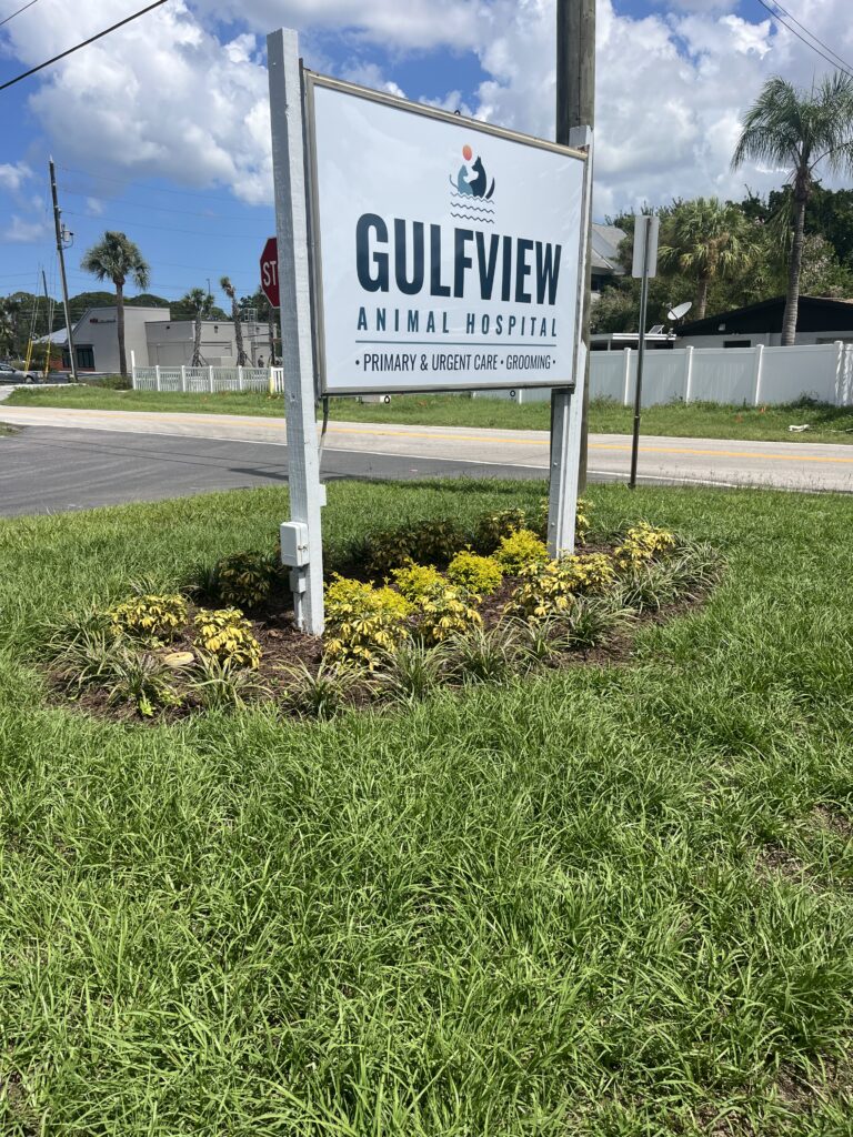 Commercial landscaping property receiving irrigation rust prevention service